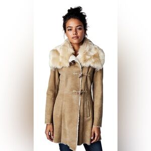 Velour Snowtop Shearling W/ Tuscan Collar and Toggle Closure